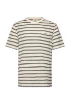 Anerkjendt Akkikki Jacq Stripe Tee Beige