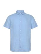 Sebago Linen Shirt Short Sleeve Blå