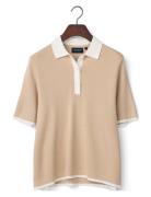 Lexington Clothing Full Milano Short Sleeve Knitted Polo Beige