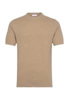 Mango Cotton Fine-Knit T-Shirt Beige