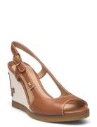 Lauren Ralph Lauren Roni Burnished Leather Sandal Brun