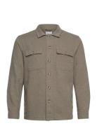 Lindbergh Cotton Linen Overshirts L/S Brun