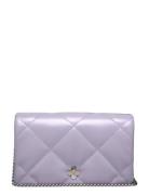 Tory Burch Kira Clover Diamond Quilt Chain Wallet Lila