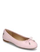 Lauren Ralph Lauren Jayna Nappa Leather Flat Rosa