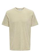 ONLY & SONS Onshellas Reg Frotte Ss Tee Beige