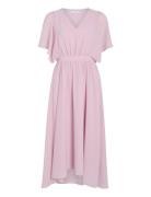 Vila Vimirage 2/4 V-Neck Ankle Dress/Bm/Dc Rosa